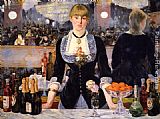 Famous Bar Paintings - A Bar at the Folies-Bergere